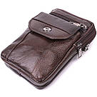 Компактна чоловіча сумка на пояс із натуральної шкіри Vintage 22141 Коричневий, фото 3