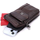 Компактна чоловіча сумка на пояс із натуральної шкіри Vintage 22141 Коричневий, фото 5