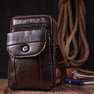 Компактна чоловіча сумка на пояс із натуральної шкіри Vintage 22141 Коричневий, фото 6