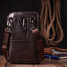 Компактна чоловіча сумка на пояс із натуральної шкіри Vintage 22141 Коричневий, фото 7