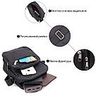 Чоловіча компактна сумка з якісного поліестеру FABRA 22578 Чорний, фото 3