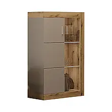 Пенал низький 2Д з ДСП/МДФ Палермо дуб евок прибережний/агат софт тач/шиншилла сіра Сокме