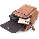 Вінтажна сумка для чоловіків з натуральної шкіри Vintage 22811 Коричневий, фото 9