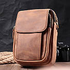 Вінтажна сумка для чоловіків з натуральної шкіри Vintage 22811 Коричневий, фото 10