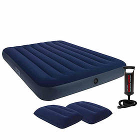 Надувний матрац Intex 64765 — двомісний 152×203×25 см з подушками та насосом