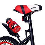 Велосипед двоколісний 16д 1687-16 чорно-червоний з кошиком і колесом, що світиться, фото 3