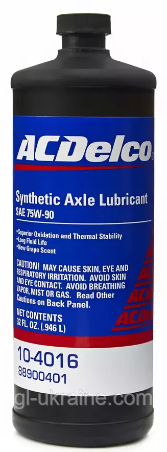 Трансмісійна олива ACDelco Syntetic Axle Lubricant 75W-90 (10-4016), 946мл (88900401)