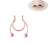 Септум обманка в ніс пірсинг кліпс Фейк носові кольца 3 кольори мед. сталь, фото 3