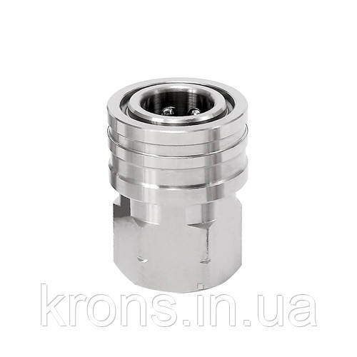 Фітинг БРС гідравлічний 1/4, ущільнення STD, для мийок високого тиску, неіржавка сталь, фото 1