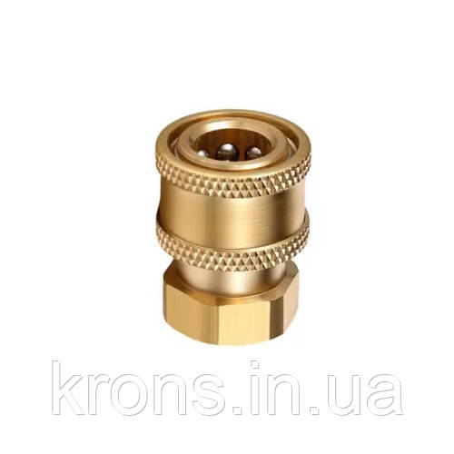 Фітинг БРС гідравлічний 1/4, ущільнення STD, для мийок високого тиску, латунь, фото 1
