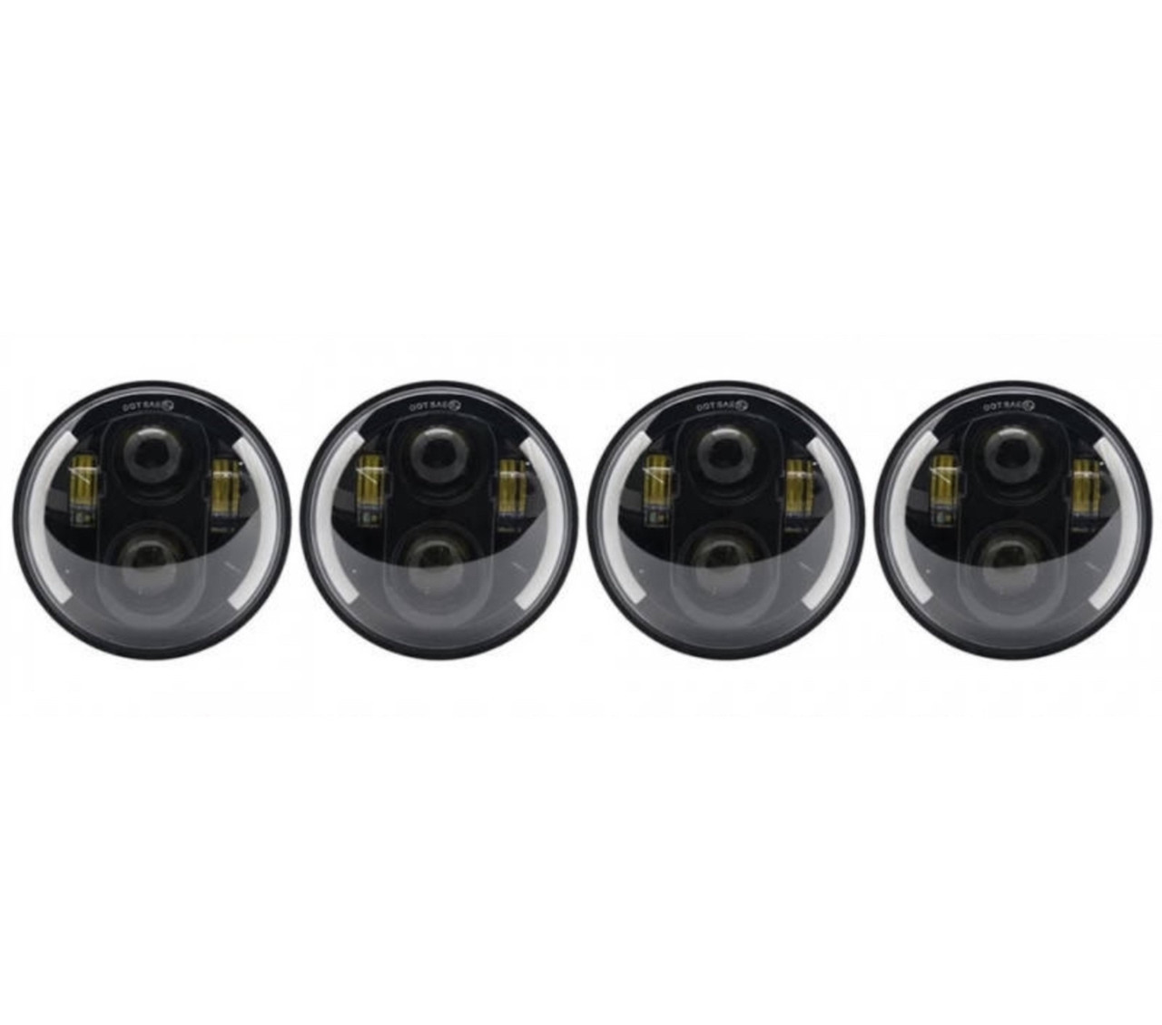 Світлодіодні передні фари OEM ваз 2103 2106 BMW E30 E34 5.75 дюймів місяць LED комплект 4 шт (LYN5.75DKT) tt., фото 1