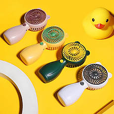 Портативний ручний вентилятор Handy Mini Fan JX-998 на акумуляторі з ручкою міні ветродуйка 2,5Вт Зелений, фото 5