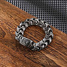 Масивний чоловічий браслет з медичної сталі 18мм 21см, фото 2