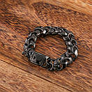 Масивний чоловічий браслет з медичної сталі 18мм 21см, фото 2