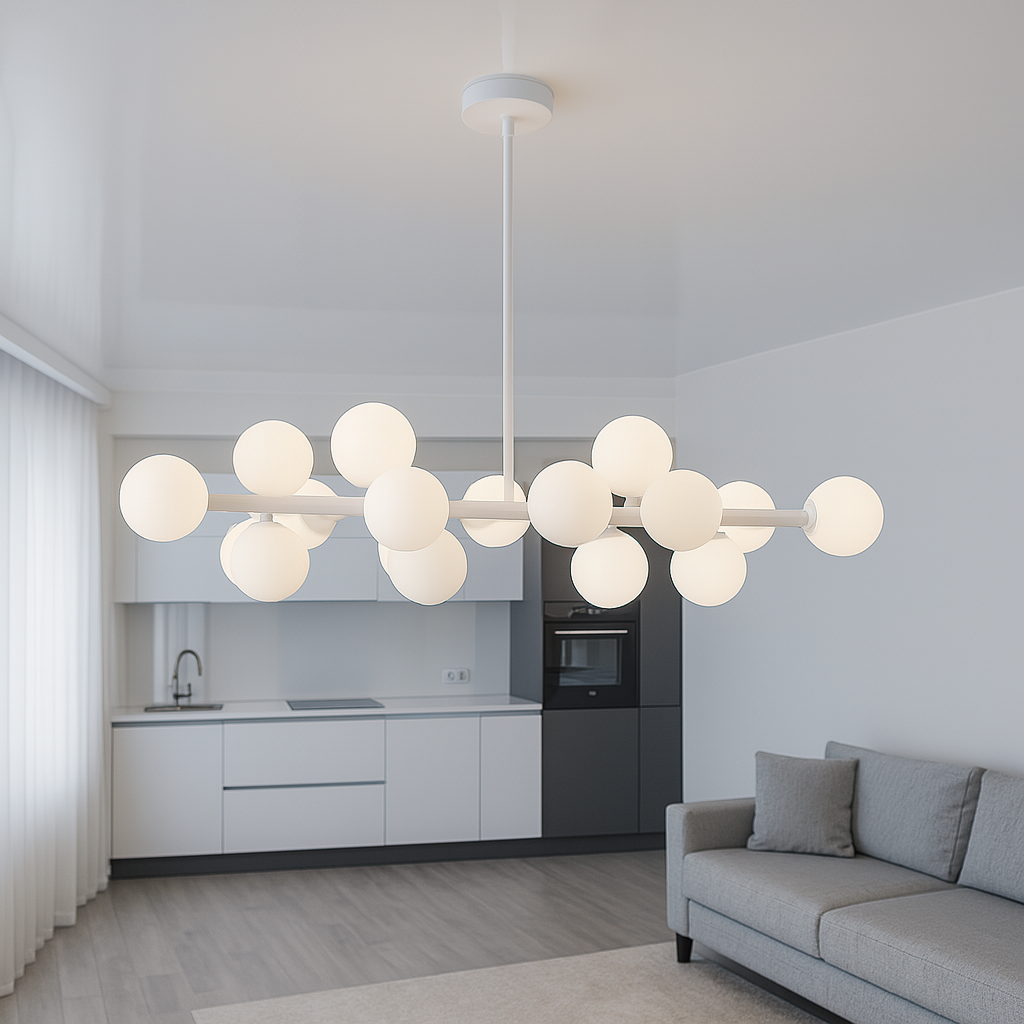 Довга люстра підвісна Artlight цоколь G9 ламп 16 шт колір Білий D1234/16WH, фото 1