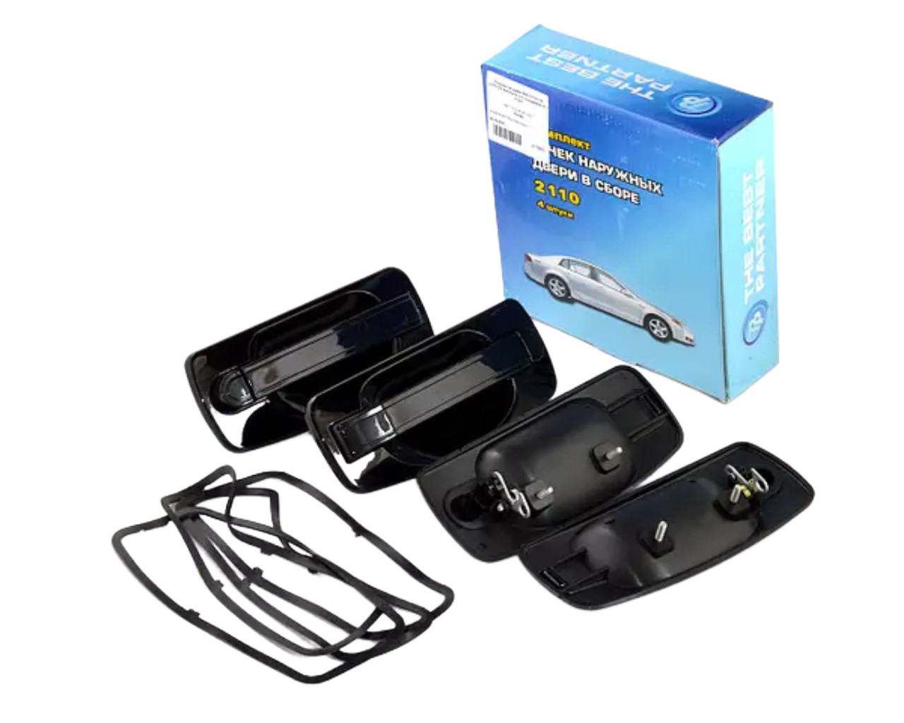 Євро ручки двері зовнішні для ваз 2110 2111 2112 2170 2171 2172 комплект 4 шт (2110-6105176/77) tK., фото 1