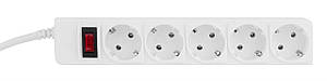 Мережевий фільтр ProLogix 1.8 м, 5 розеток, 3x1.0мм (PRS-P5CU-18W), білий новий