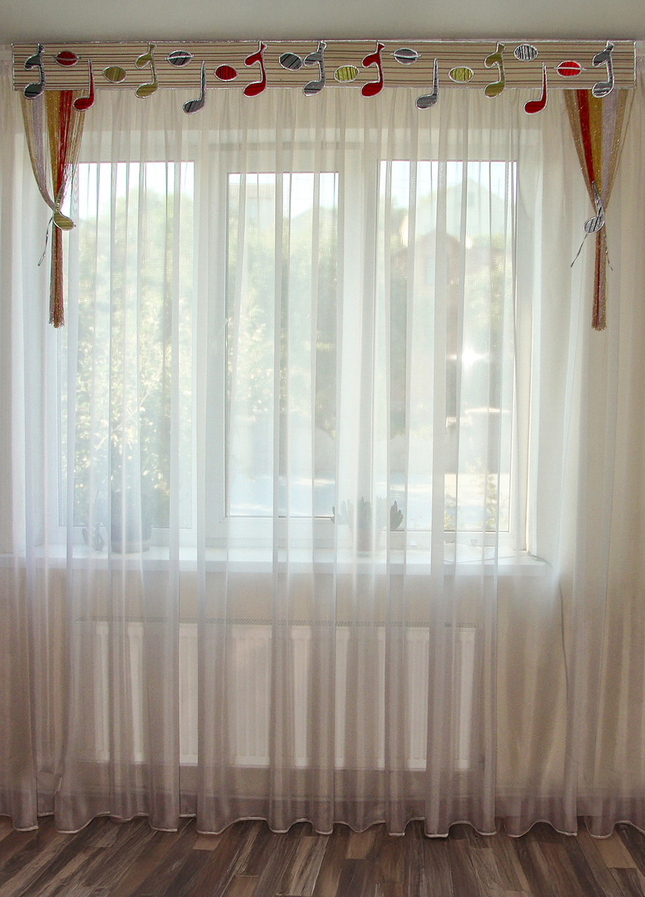 Жорсткий ламбрекен Firanka Ноти 2м різнокольоровий (84ж), фото 1