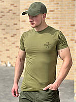 Літня зручна військова футболка олива ЗСУ