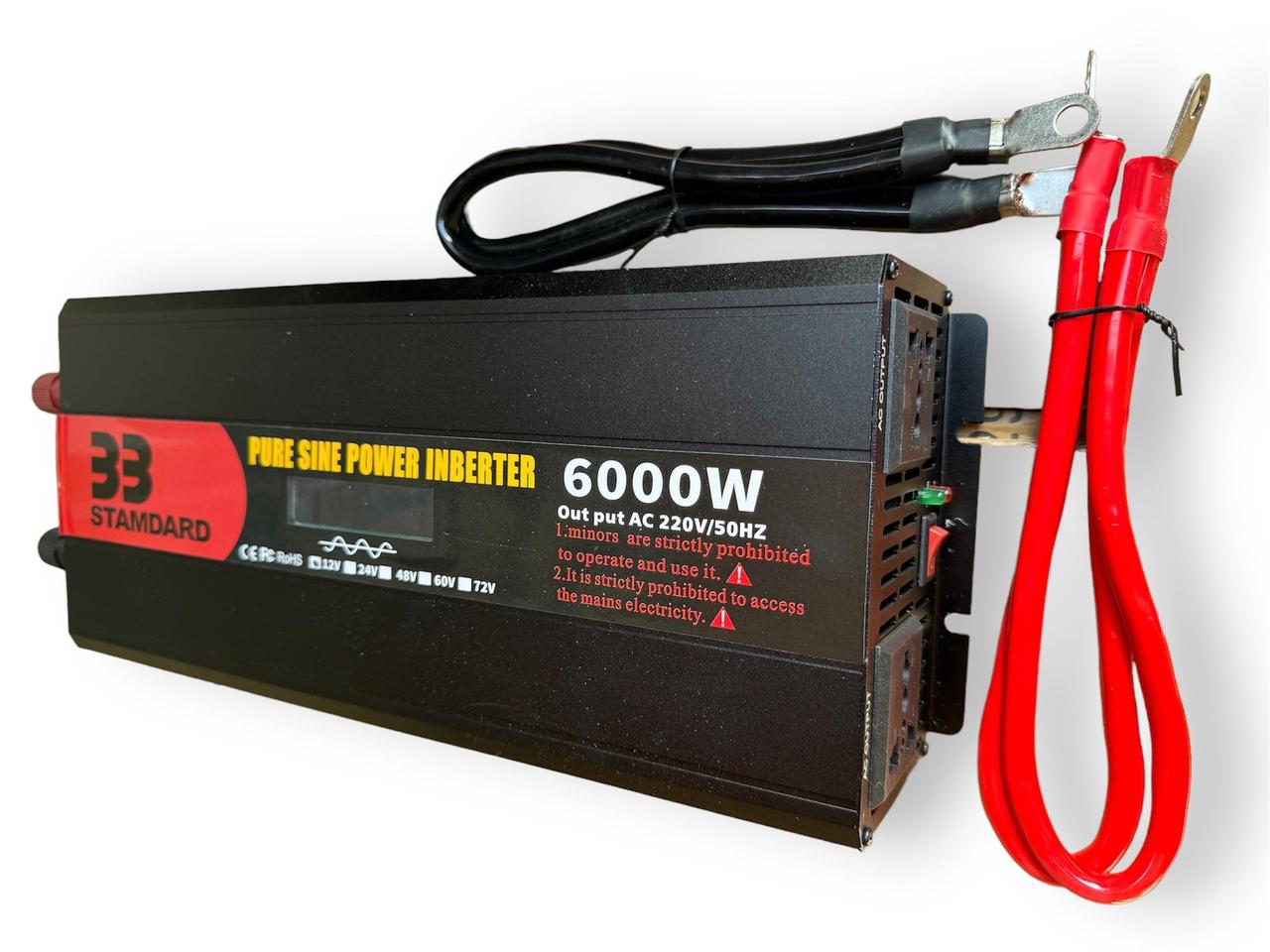 Інвертор з дисплеєм 6000w 12v із синусом ЗЗ Power aR.