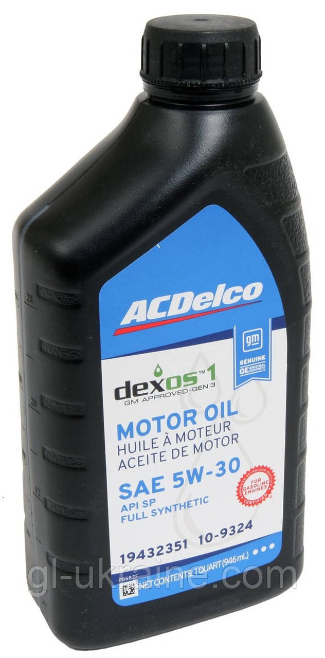 Моторна олива ACDelco Full Synthetic Dexos1 Gen3 5W-30 SP 10-9324, 946мл (19432351)