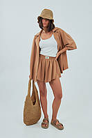 Трикотажний костюм із шортами та сорочкою