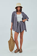 Трикотажний жіночий костюм із шортами