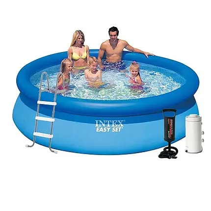 Надувний басейн Intex 28120-5, 305 х 76 см (2 006 л/год, підстилка, тент, насос, драбина), фото 1