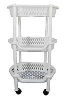 Полиця овальна 3 яруси Консенсус на коліщатках