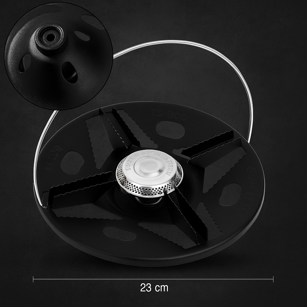 Пальник туристичний NURGAZ 23 см для газових балонів з дрібною різьбою, титанове покриття, ручка