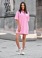 Платье Женское Стаф Розовое Однотонное Удобное Staff Ca Pink Shopingo Сукня Жіноча Стаф Рожева Однотонна