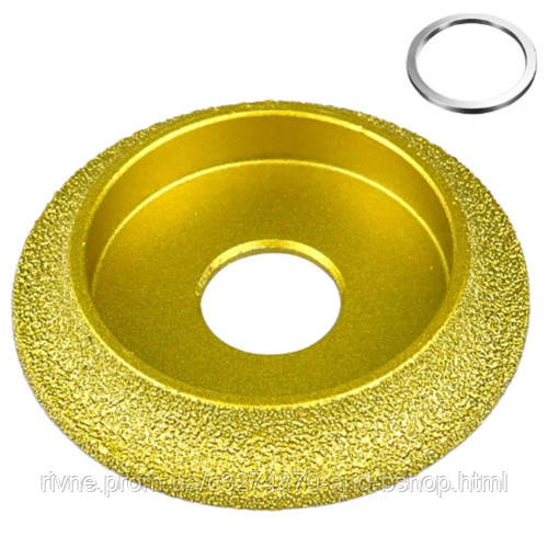 Диск алмазний для округлення кромки 75x10мм по каменю мармуру керамограніту, фото 1