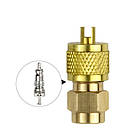 Фтористий перехідник з голковим клапаном типу Шредер, латунь, фото 2