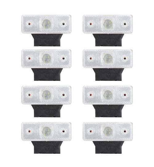 Габарит LED прямокутний 110х42 мм 24V 4 діода гумовий кронштейн Білий 8 шт (YP 24), фото 1