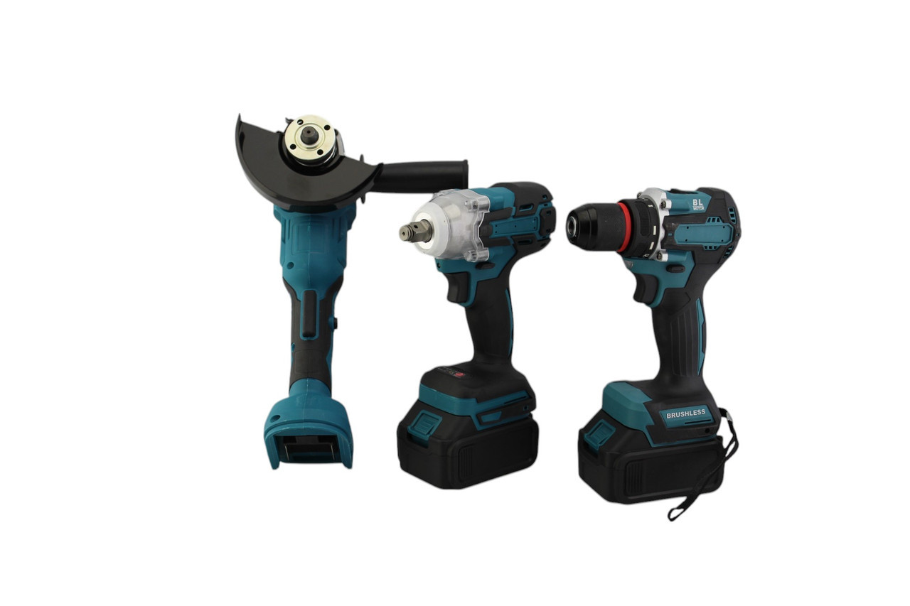 Набір інструментів 3 в 1 9713, шурупокрут, гайковерт, кутова шліфмашина, фото 1