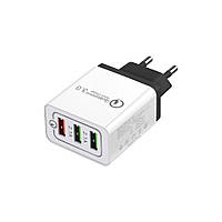 Зарядний пристрій XoKo QC-300 3 USB Qualcom 3.0 4.8A Black (