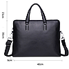 Шкіряна чоловіча ділова сумка-портфель портфель для ноутбука чорний Tiding Bag 64028, фото 10