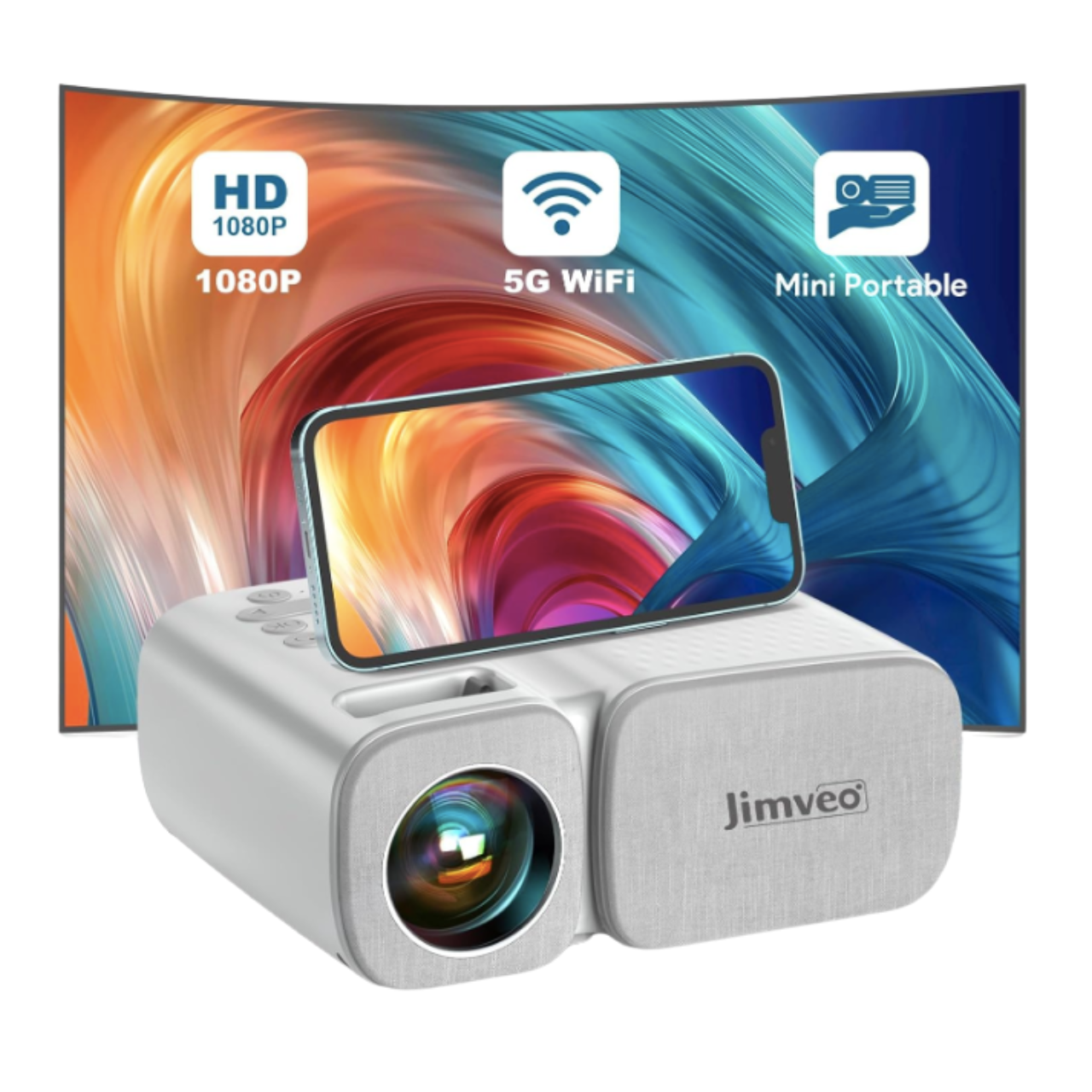 Міні-проектор Jimveo C11 Mini Full HD Wi-Fi 8500 Лм, фото 1