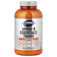 Амінокислоти в спорті, Amino-9 Essentials, Now Foods, Sports, порошок, 330 г