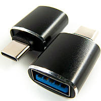 Переходник Dengos OTG USB-USB-C Black (ADP-018)