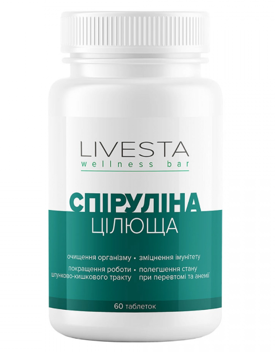 Дієтична добавка «Цілюща Спіруліна» LIVESTA, 60 таблеток