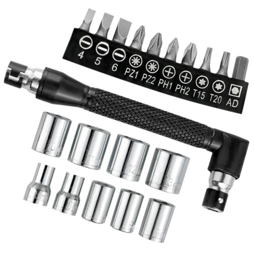 Ключ L-подібний з бітами та головками, набір 20 в 1 у кейсі, 1/4 дюйма, фото 1