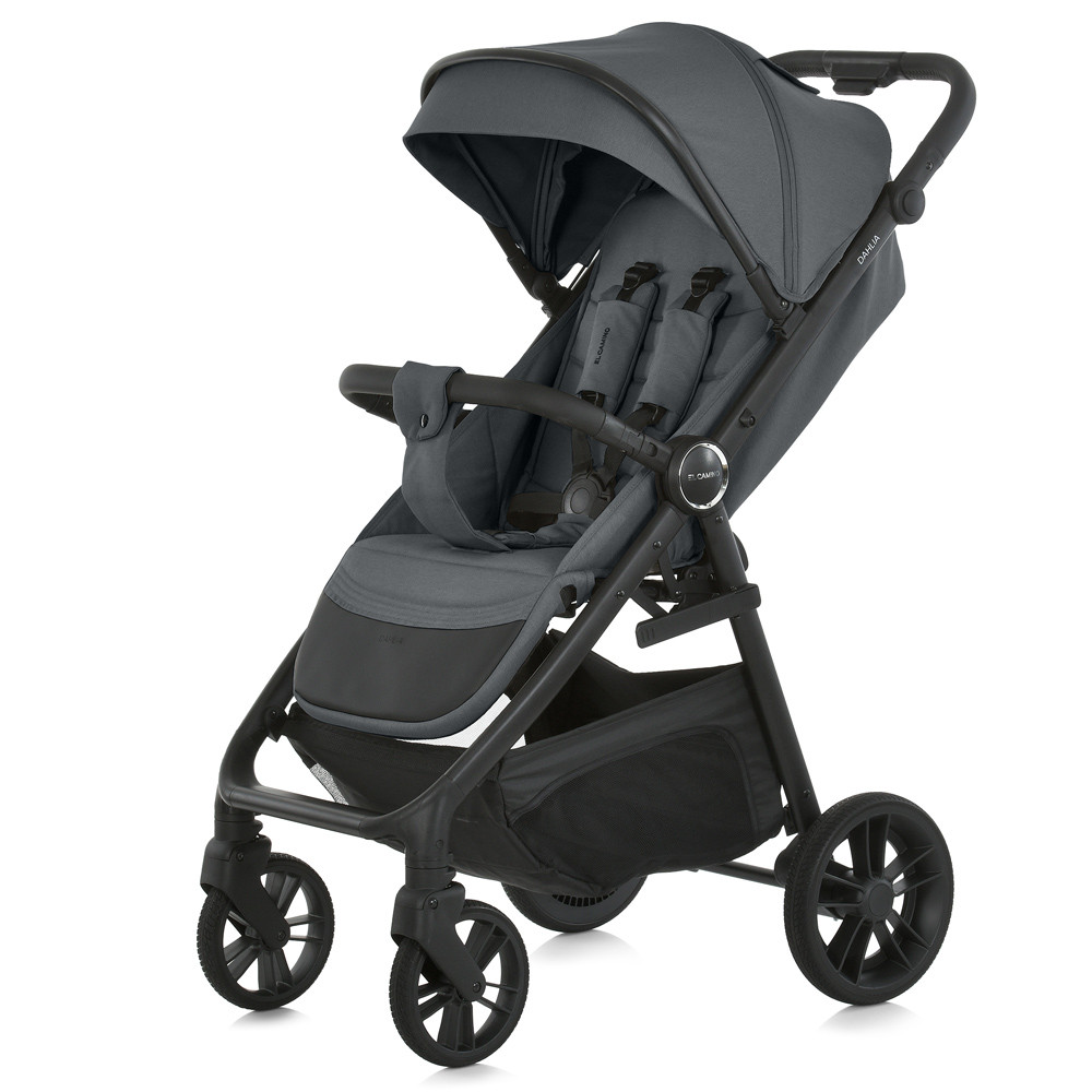 Дитяча прогулянкова коляска-книга El Camino ME 1181 DAHLIA Volcanic Gray до 22 кг, алюмінієва рама, фото 1