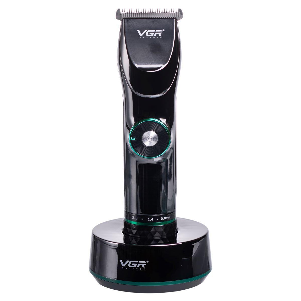 Професійна машинка для стрижки волосся та бороди з LED-дисплеєм та підставкою VGR V-256, фото 1