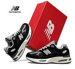 Жіночі замшеві кросівки New Balance 991 Black Grey, кеди core біленс замша текстиль чорні. Жіноче взуття