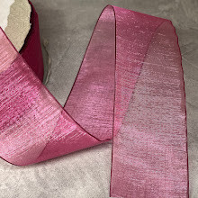 Органза (стрічка) 38 мм (Омбре), колір-малиновий, арт 010442, 1 метр, Малиновий, фото 1