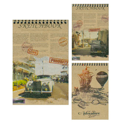 Блокнот А6, 50 аркушів на пружині Серія Крафт в асортименті БА6, 50К, фото 1