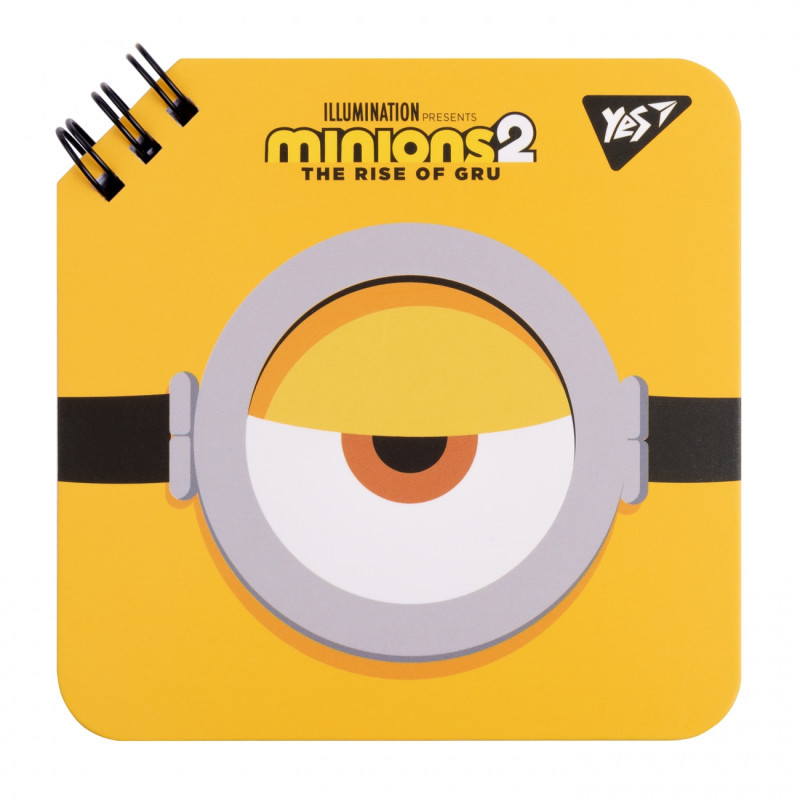 Блокнот YES 110х110 мм, 80 аркушів подвійна спіраль Minions 151754, фото 1