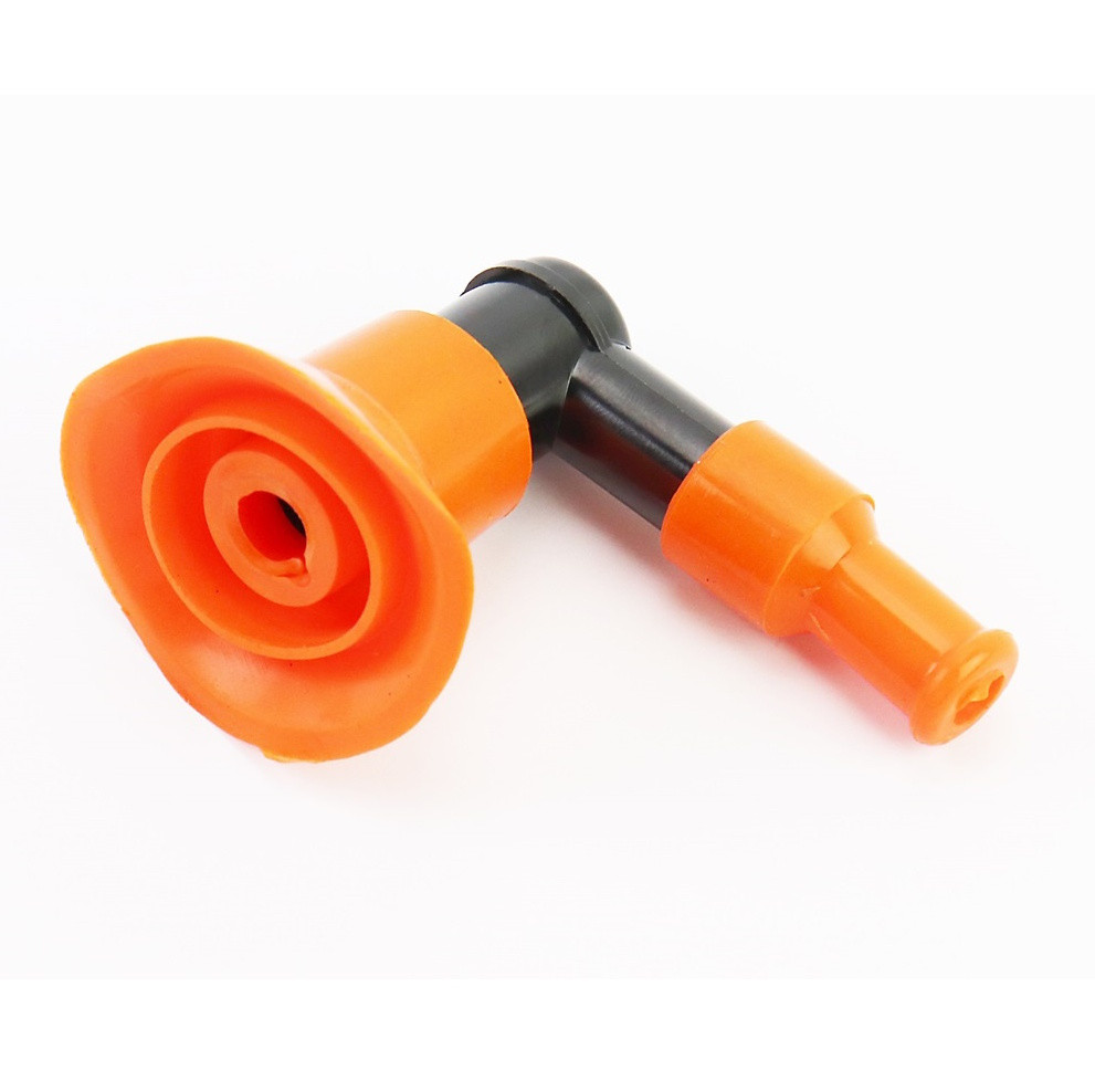 Ковпачок свічки "люлька" 90' з гумкою (великий, помаранчевий) (СН)