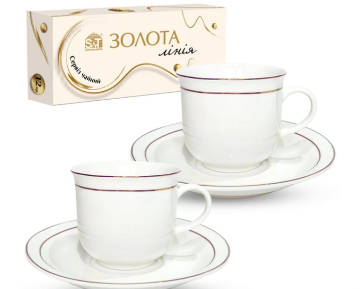 Сервіз ST 15105 чайний Золота лінія 12 предметів 250мл